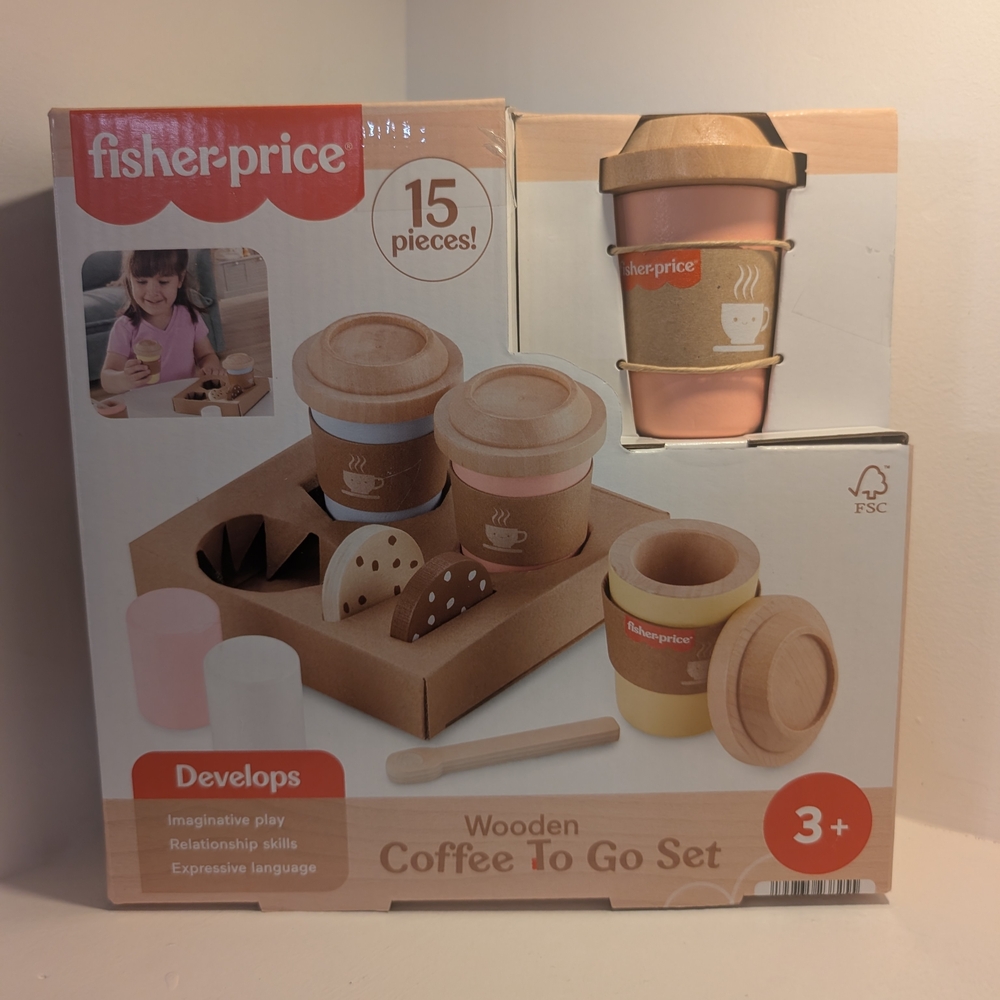 Fisher-Price Coffee Play Set with Pink and Brown